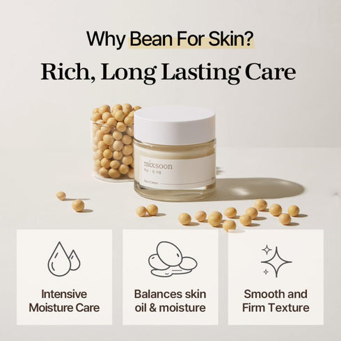 mixsoon Bean Cream - Intensive Moisture Face Cream For Smooth, Nourished Skin, Pore & Sebum Care - Korean Skincare For Glass Skin - Non-stick