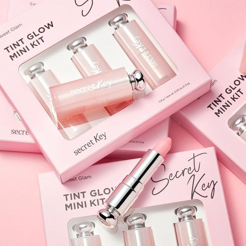 Secret Key Sweet Glam Tint Glow Lip Tint Trio – Long-Lasting Hydrating Lip Color Set in 3 Vibrant Shades