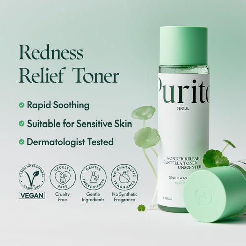 Purito SEOUL Wonder Releaf Centella Toner Unscented – Alcohol-Free Calming Toner for Sensitive Skin with Centella Asiatica