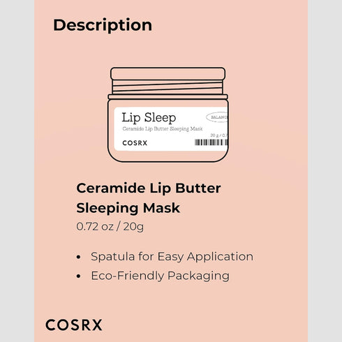 COSRX Balancium Ceramide Lip Butter Sleeping Mask – Overnight Lip Repair Balm with Ceramides & Shea Butter for Dry, Chapped Lips