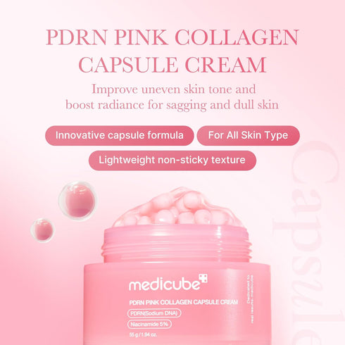 Medicube Salmon DNA PDRN Pink Collagen Capsule Cream, Face Moisturizer