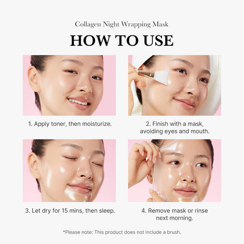Medicube Collagen Overnight Wrapping Peel Off Facial Mask Pack - Elasticity & Hydration Care, Reduces Sagging & Dullness