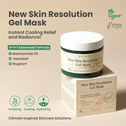 AXIS - Y New Skin Resolution Gel Mask – Hydrating & Calming Gel Mask with Centella Asiatica for Sensitive, Tired Skin