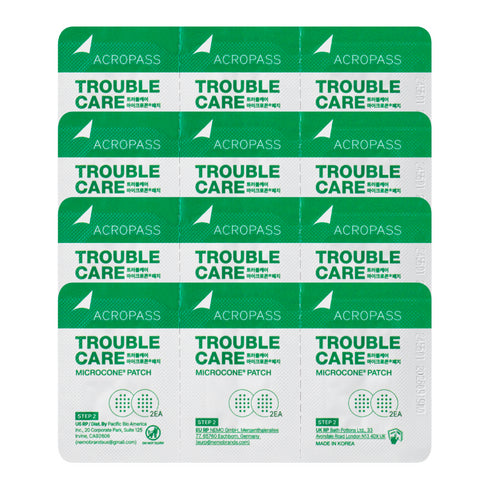Acropass Trouble Care Microneedle Acne Patches - Jumbo 24 Pack (24 Patches + 12 Prep Wipes)