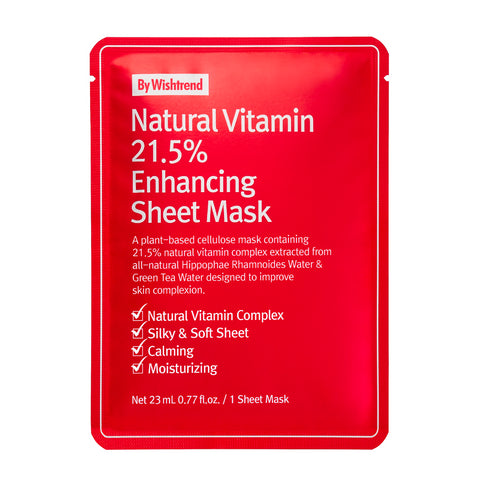 By Wishtrend Natural Vitamin 21.5% Enhancing Sheet Mask (23ml)