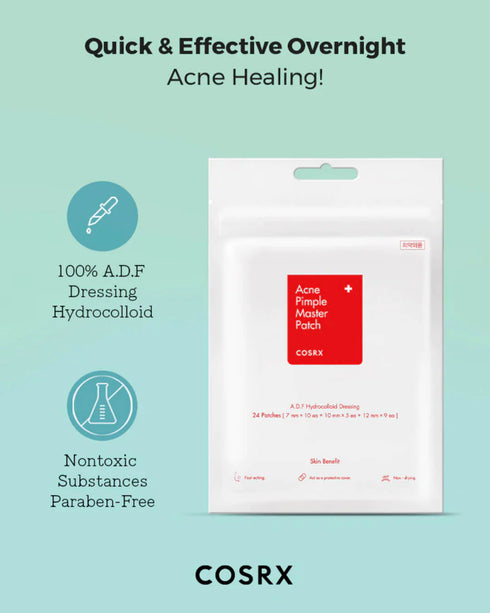 COSRX Acne Pimple Master Patch – Hydrocolloid Spot Patches for Fast Blemish Healing