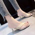 Summer New Kitten Heel High Heel Sandals Open Toe Roman Sandals