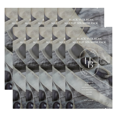 Heveblue Black Yuja Bean Makeup Spa Mask Pack - 10pcs Box