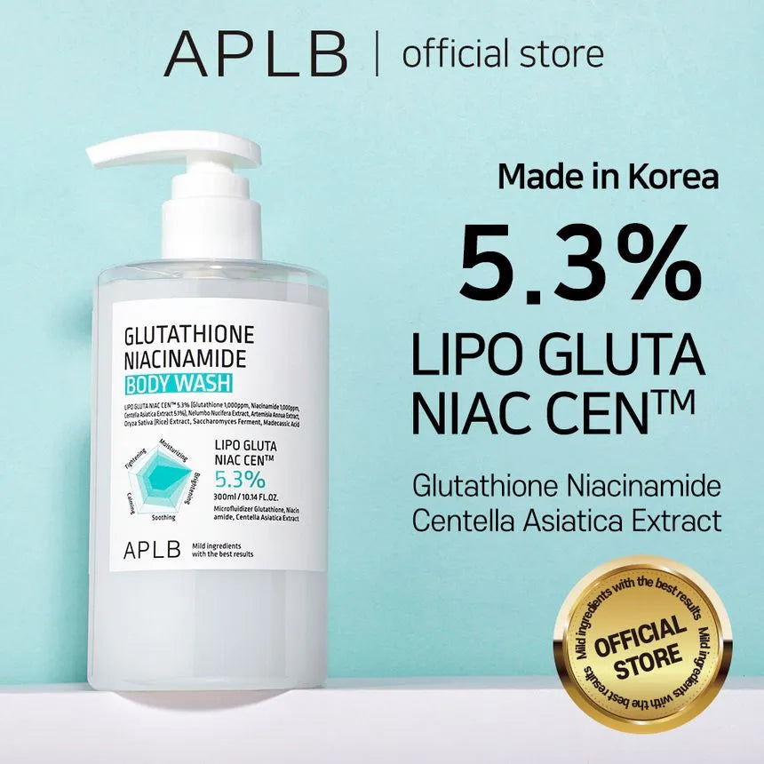 APLB Glutathione & Niacinamide Brightening Body Wash – Hydrating, Hypoallergenic Cleanser