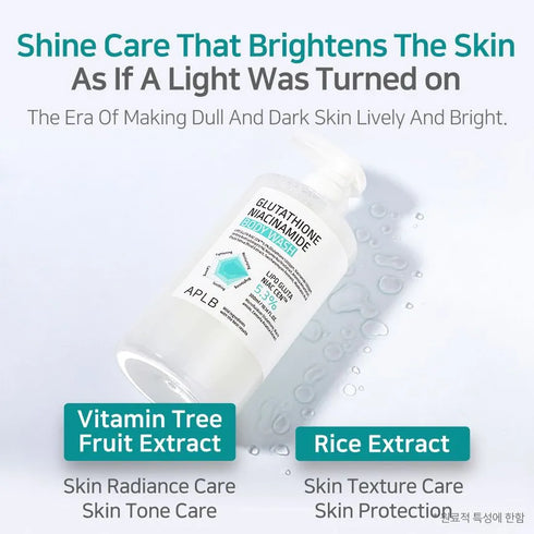 APLB Glutathione & Niacinamide Brightening Body Wash – Hydrating, Hypoallergenic Cleanser
