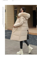 Big Fur Collar Thick Slim Coat Fashion Hooded Cotton Outerwear Long Winter Woman Coat Women's Down Parkas Winter Jacket