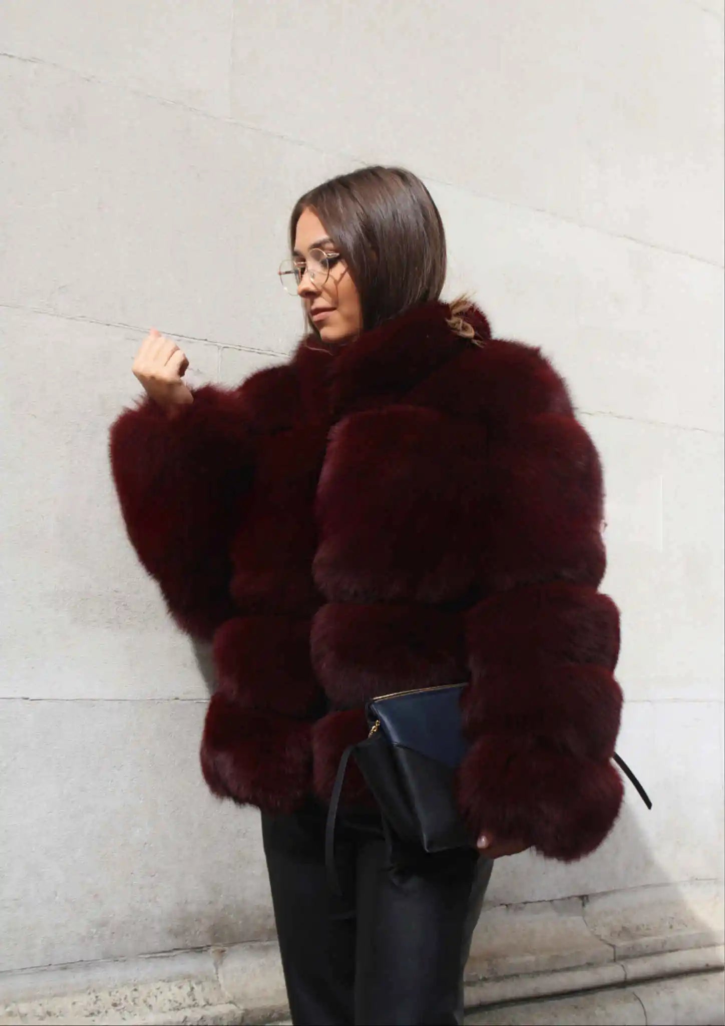 Winter women's Jacket Real Fox fur coat Stand Collar high street Coat real Fox Fur jackets women's coats in promotion WGLUVF FUR