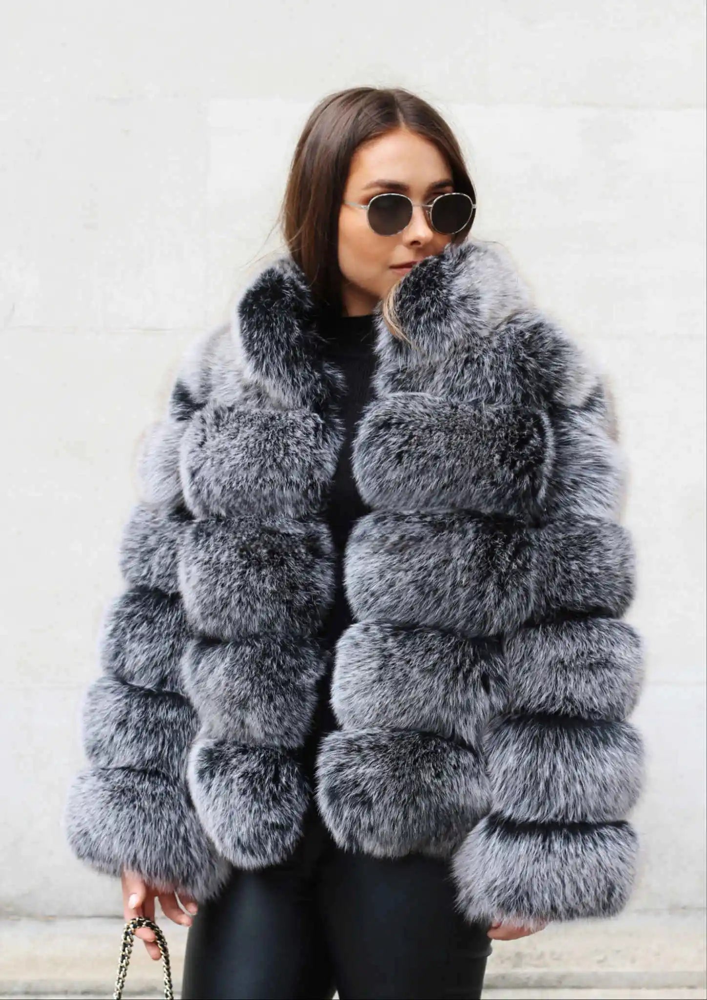 Winter women's Jacket Real Fox fur coat Stand Collar high street Coat real Fox Fur jackets women's coats in promotion WGLUVF FUR