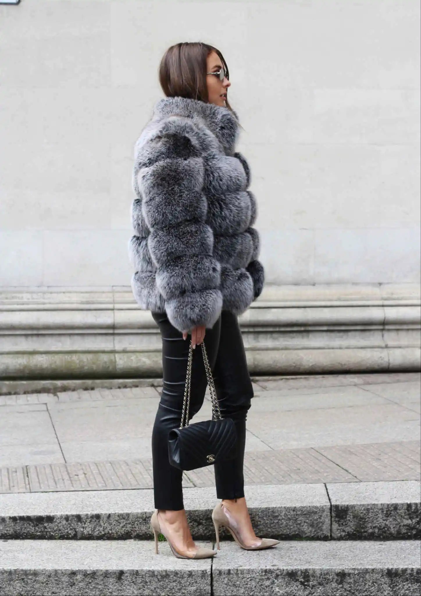 Winter women's Jacket Real Fox fur coat Stand Collar high street Coat real Fox Fur jackets women's coats in promotion WGLUVF FUR