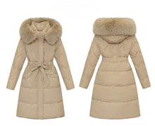 Big Fur Collar Thick Slim Coat Fashion Hooded Cotton Outerwear Long Winter Woman Coat Women's Down Parkas Winter Jacket