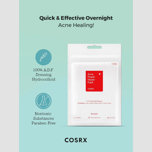 COSRX Acne Pimple Master Patch Hydrocolloid Spot Treatment for Overnight Use Blemish Cover Stickers for Whiteheads & Pimples