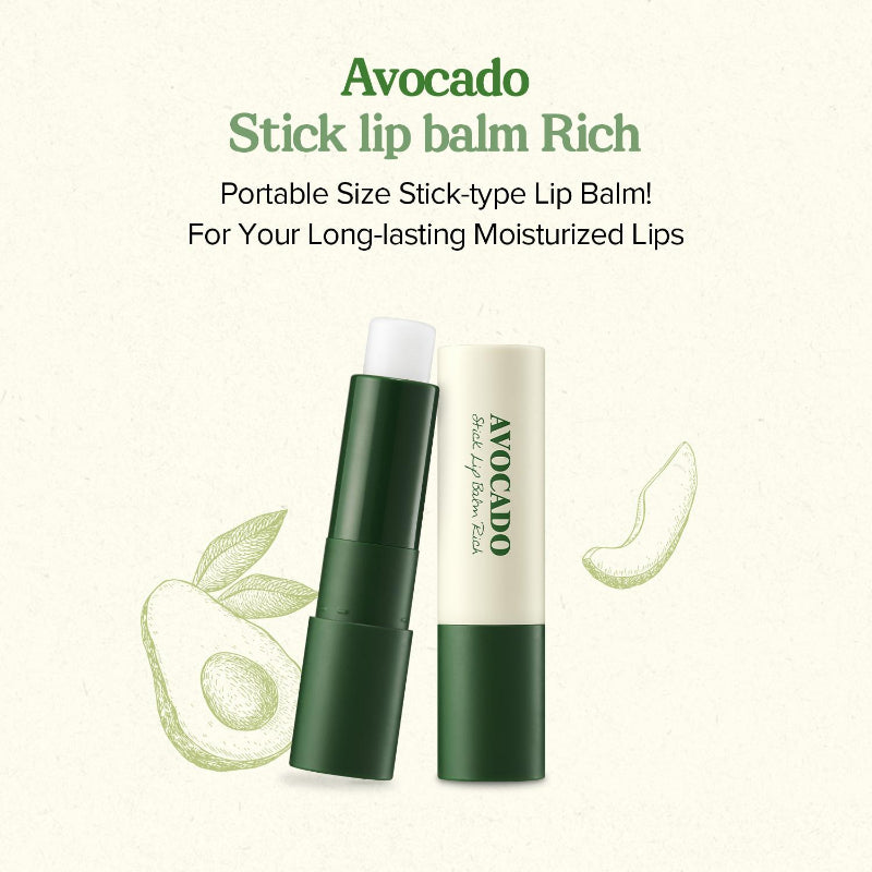 SKINFOOD Avocado Stick Lip Balm – Moisturising Avocado & Mango Seed Balm