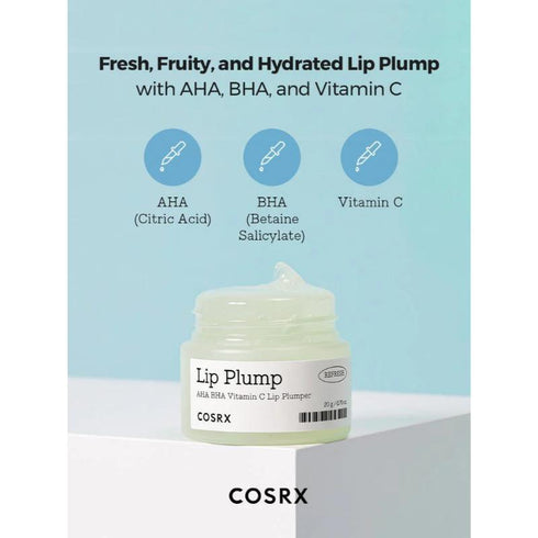 COSRX Refresh AHA BHA Vitamin C Lip Plumper – Exfoliating & Brightening Lip Treatment for Smooth, Fuller-Looking Lips