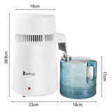 4L Water Distiller Machine 750W 220V Countertop Purifier Stainless Steel Bottle
