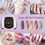 LED Nail Lamp, 180W Nail Dryer for Gel Polish with LCD Display, Auto Sensor And 4 Timer Settings, Professional Gel Lamp Gel Polish Light with 42 LED Beads for Salon And Home.Use Nail Lamp to Make Nails to Match Party Dress An