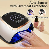 LED Nail Lamp, 180W Nail Dryer for Gel Polish with LCD Display, Auto Sensor And 4 Timer Settings, Professional Gel Lamp Gel Polish Light with 42 LED Beads for Salon And Home.Use Nail Lamp to Make Nails to Match Party Dress An