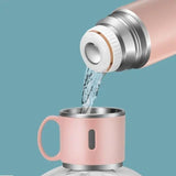 Modern Travel Thermal Flask Set - Flask Set Stainless Steel Vacuum Insulated Bottle with Cup Both for Hot and Cold Drink,Flask can be Used as Travel Mug or Insulated Water for Daily Commute, Weekend Adventures Pink