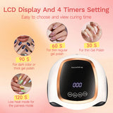 LED Nail Lamp, 180W Nail Dryer for Gel Polish with LCD Display, Auto Sensor And 4 Timer Settings, Professional Gel Lamp Gel Polish Light with 42 LED Beads for Salon And Home.Use Nail Lamp to Make Nails to Match Party Dress An