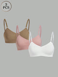 Women's Casual Ruched Bust Wireless Bralette Set