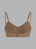 Women's Casual Ruched Bust Wireless Bralette Set