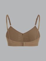 Women's Casual Ruched Bust Wireless Bralette Set