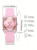 Women's Elegant Minimalist Square Silicone Quartz Watch