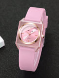 Women's Elegant Minimalist Square Silicone Quartz Watch