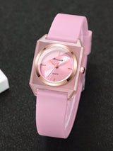 Women's Elegant Minimalist Square Silicone Quartz Watch