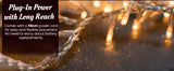 Just for Christmas 20M White LED Plug-In Indoor String Fairy Lights Bedroom Living Room Decor 200 LEDs 8 Modes with 6H On 18H Off Timer Function for Seasonal and Everyday Decoration