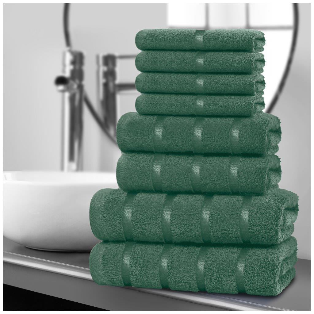 8pcs Egyptian Cotton Towel Set | Quick-Drying & Highly Absorbent | Includes 4 Face, 2 Hand, 2 Bath Towels | Sophisticated Boston Design | 15 Elegant Colours | Machine Washable