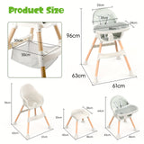 Baby High Chair Modern Portable Youngsters High Chair With Dining Table, Adjustable Height Detachable Double Tray, Easy To Clean, Multifunctional HighChair Feeding, Child Feeding Seat For Baby Boys Girls, Idea For Halloween C