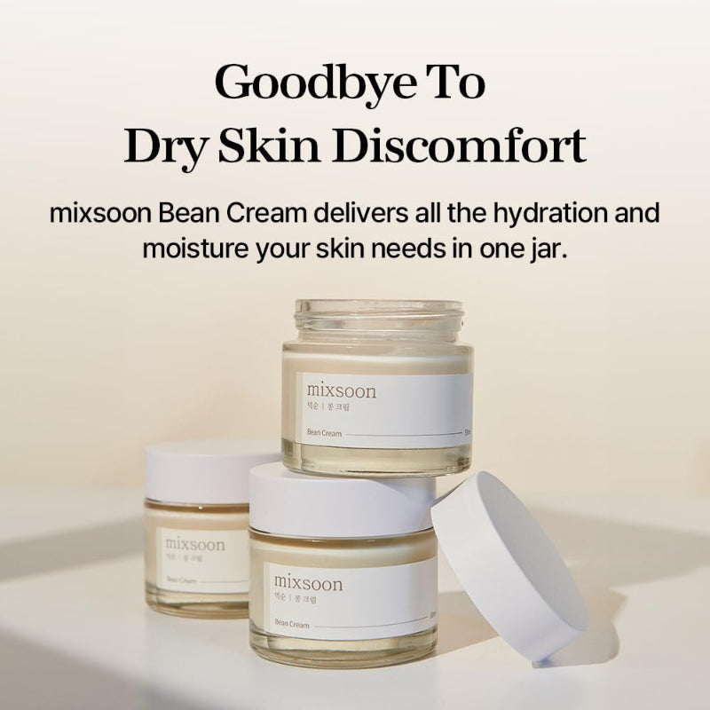 mixsoon Bean Cream - Intensive Moisture Face Cream For Smooth, Nourished Skin, Pore & Sebum Care - Korean Skincare For Glass Skin - Non-stick