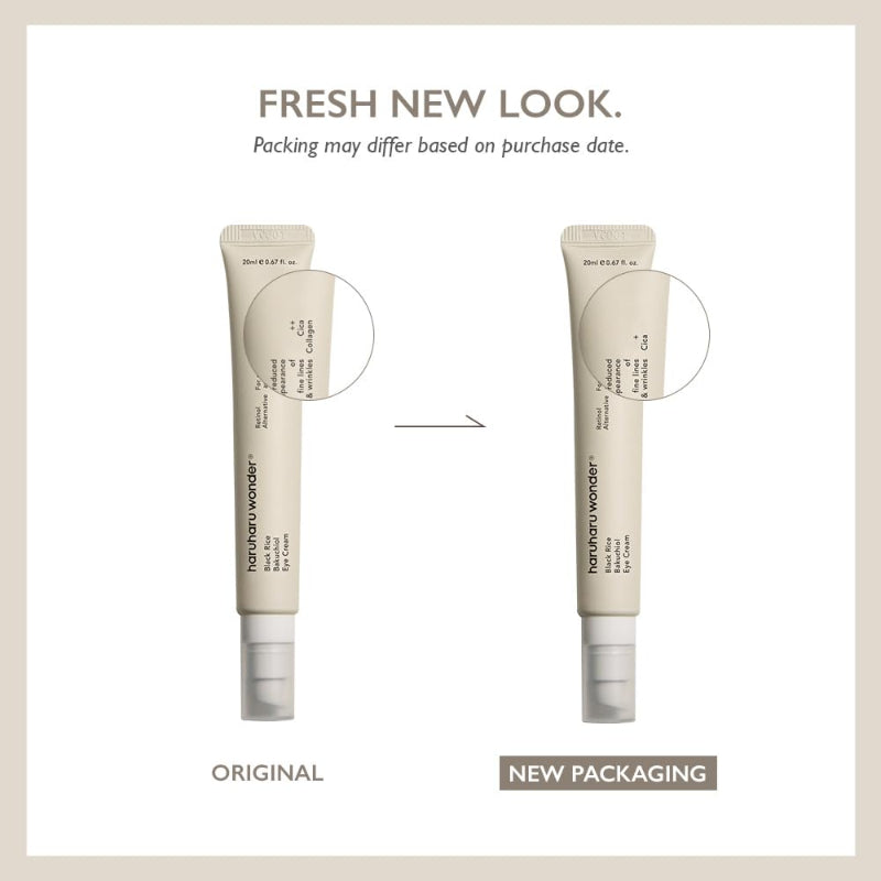 haruharu wonder Black Rice Bakuchiol Eye Cream – Gentle Retinol Alternative for Fine Lines & Dark Circles with Fermented Black Rice