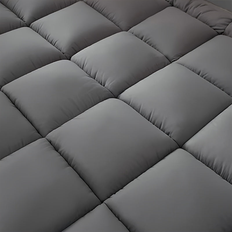 1pc Hotel Quality Mattress Topper 10cm Thick - Ultra-Soft Microfiber, Anti-Shift & Even Weight Distribution, UK Bed Sizes Single/Double/King/Super King, Grey