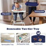 Baby High Chair Modern Portable Youngsters High Chair With Dining Table, Adjustable Height Detachable Double Tray, Easy To Clean, Multifunctional HighChair Feeding, Child Feeding Seat For Baby Boys Girls, Idea For Halloween C