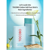 TOCOBO Cotton Soft Sun Stick SPF50+ PA++++ - 19g - Lightweight Sunscreen Stick for Face