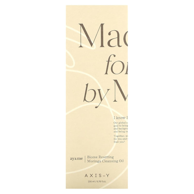 AXIS - Y Biome Resetting Moringa Cleansing Oil – Nourishing Oil Cleanser with Probiotics & Moringa for Balanced, Healthy Skin