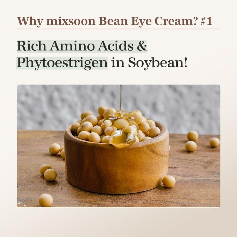 mixsoon Bean Eye cream Moisturizer With Mild Soothing Beans Korean Skin Care 0.67 fl. oz. / 20ml