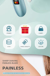 Lady Shaver, Ladies' Multi-functional Electric Hair Remover Set - Portable USB-Charged Hair Shaver, Gentle And Effective Shaving, Suitable for Bikinis, Armpits, Legs And Face, Bikini Waxing, Female Hair Shaver, Women'S Gift