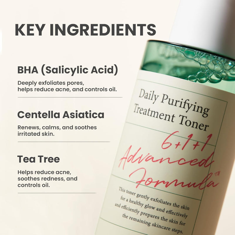AXIS-Y Purifying Treatment Toner with Salicylic Acid & Centella Asiatica - Pore Minimizer, Oil Control & Blemish Treatment Face Exfoliator