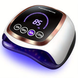 LED Nail Lamp, 180W Nail Dryer for Gel Polish with LCD Display, Auto Sensor And 4 Timer Settings, Professional Gel Lamp Gel Polish Light with 42 LED Beads for Salon And Home.Use Nail Lamp to Make Nails to Match Party Dress An