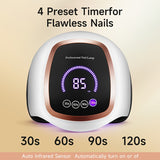 LED Nail Lamp, 180W Nail Dryer for Gel Polish with LCD Display, Auto Sensor And 4 Timer Settings, Professional Gel Lamp Gel Polish Light with 42 LED Beads for Salon And Home.Use Nail Lamp to Make Nails to Match Party Dress An