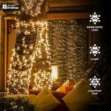 Just for Christmas 20M White LED Plug-In Indoor String Fairy Lights Bedroom Living Room Decor 200 LEDs 8 Modes with 6H On 18H Off Timer Function for Seasonal and Everyday Decoration