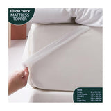 Microfiber Mattress Topper 4 Inch/10cm Heavy Fill Super Soft and Fluffy Single Double King Box Stitched Mattress Topper Extra Thick