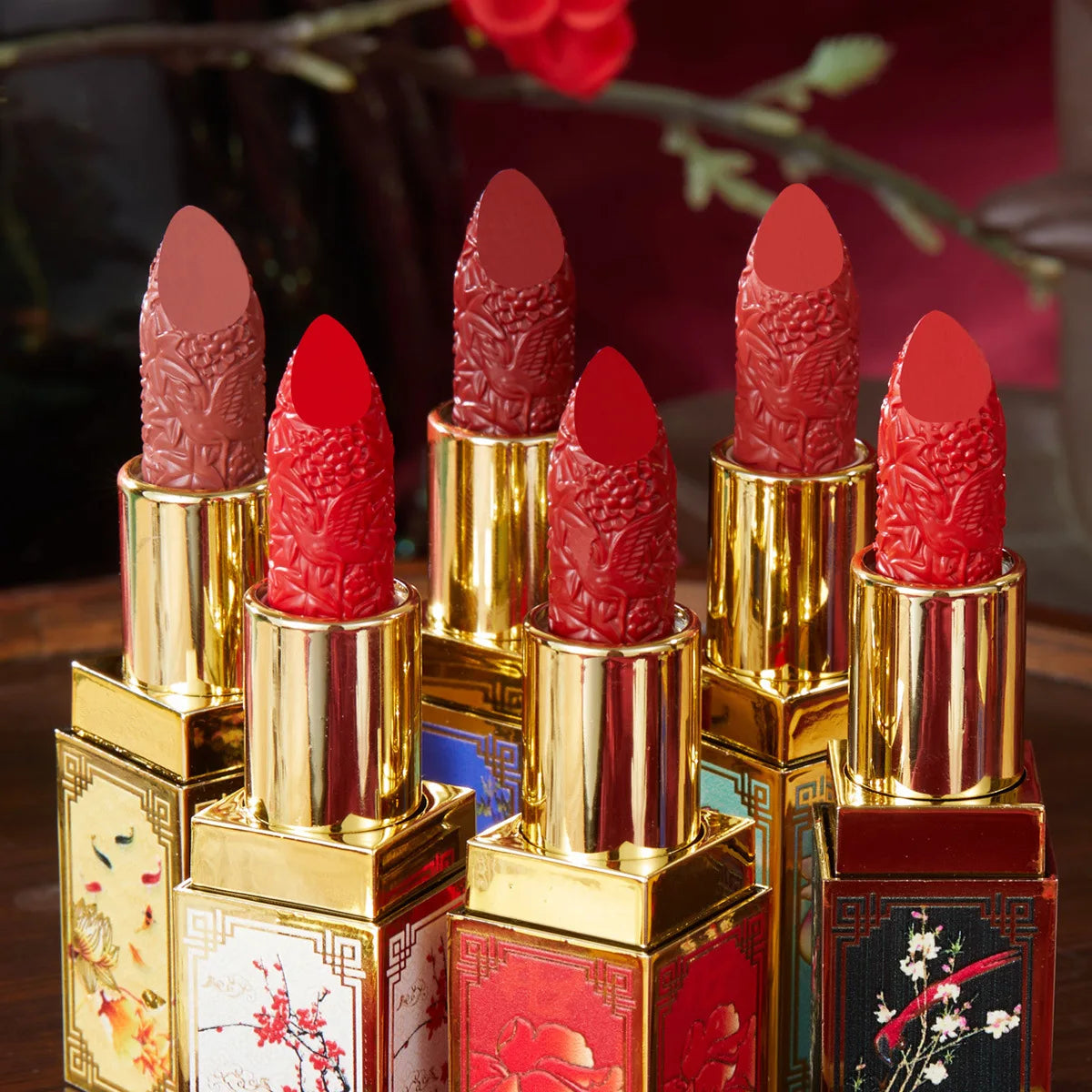 Chinese Style Waterproof Vintage Lipstick Long-Lasting Cosmetic